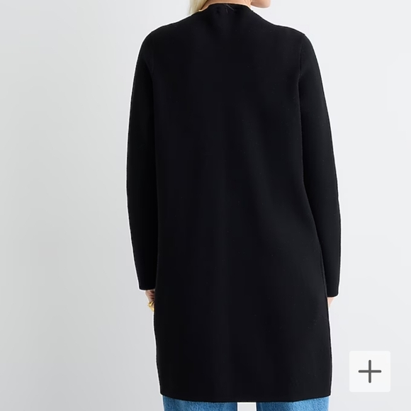 J. Crew Juliette Collarless Sweater Blazer Open Cardigan Women's Medium Black - Picture 3 of 15